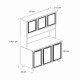 Έπιπλο κουζίνας Potter 3 Megapap χρώμα λευκό - rota oak 90x40x196,1εκ.