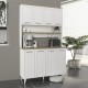 Έπιπλο κουζίνας Potter 4 Megapap χρώμα λευκό - rota oak 120x40x196,1εκ. Έπιπλο κουζίνας Potter 4 Megapap χρώμα λευκό - rota oak 120x40x196,1εκ.