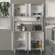 Έπιπλο κουζίνας Potter 4 Megapap χρώμα λευκό - rota oak 120x40x196,1εκ. Έπιπλο κουζίνας Potter 4 Megapap χρώμα λευκό - rota oak 120x40x196,1εκ.