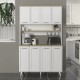 Έπιπλο κουζίνας Potter 4 Megapap χρώμα λευκό - rota oak 120x40x196,1εκ. Έπιπλο κουζίνας Potter 4 Megapap χρώμα λευκό - rota oak 120x40x196,1εκ.