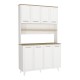 Έπιπλο κουζίνας Potter 4 Megapap χρώμα λευκό - rota oak 120x40x196,1εκ. Έπιπλο κουζίνας Potter 4 Megapap χρώμα λευκό - rota oak 120x40x196,1εκ.
