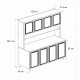 Έπιπλο κουζίνας Potter 4 Megapap χρώμα λευκό - rota oak 120x40x196,1εκ. Έπιπλο κουζίνας Potter 4 Megapap χρώμα λευκό - rota oak 120x40x196,1εκ.