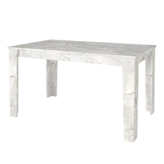 Τραπέζι Darlen Megapap χρώμα λευκό εφέ μαρμάρου 125x72x74εκ. Τραπέζι Darlen Megapap χρώμα λευκό εφέ μαρμάρου 125x72x74εκ.