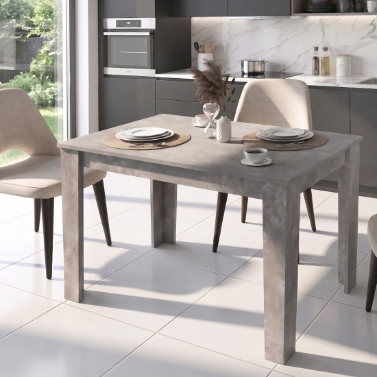 Τραπέζι Darlen Megapap χρώμα γκρι σκυροδέματος 125x72x74εκ.