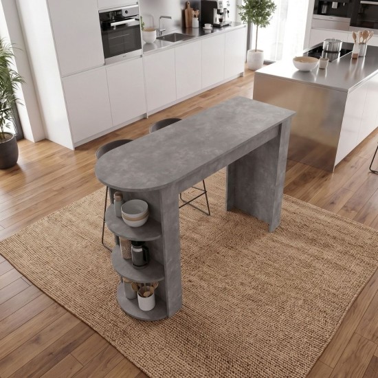 Τραπέζι μπαρ Vigne Megapap χρώμα γκρι σκυροδέματος 150x51,6x101,8εκ. Τραπέζι μπαρ Vigne Megapap χρώμα γκρι σκυροδέματος 150x51,6x101,8εκ.