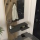 Έπιπλο εισόδου Elois Megapap χρώμα ανθρακί - sepet oak 96,6x26,8x195,5εκ.