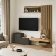 Σύνθεση τηλεόρασης Dumont Megapap χρώμα ανθρακί - sepet oak 180x36,8x200εκ. Σύνθεση τηλεόρασης Dumont Megapap χρώμα ανθρακί - sepet oak 180x36,8x200εκ.