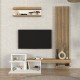 Σύνθεση τηλεόρασης Dumont Megapap χρώμα λευκό - sepet oak 180x36,8x200εκ. Σύνθεση τηλεόρασης Dumont Megapap χρώμα λευκό - sepet oak 180x36,8x200εκ.