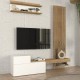 Σύνθεση τηλεόρασης Dumont Megapap χρώμα λευκό - sepet oak 180x36,8x200εκ. Σύνθεση τηλεόρασης Dumont Megapap χρώμα λευκό - sepet oak 180x36,8x200εκ.