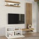 Σύνθεση τηλεόρασης Dumont Megapap χρώμα λευκό - sepet oak 180x36,8x200εκ. Σύνθεση τηλεόρασης Dumont Megapap χρώμα λευκό - sepet oak 180x36,8x200εκ.