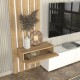 Σύνθεση τηλεόρασης Rosaline Megapap χρώμα λευκό - sepet oak 183x31,3x196,9εκ. Σύνθεση τηλεόρασης Rosaline Megapap χρώμα λευκό - sepet oak 183x31,3x196,9εκ.