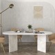 Τραπέζι Cortado Megapap χρώμα λευκό εφέ μαρμάρου 200x90x74εκ. Τραπέζι Cortado Megapap χρώμα λευκό εφέ μαρμάρου 200x90x74εκ.