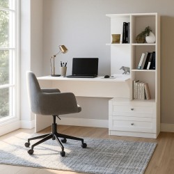 Γραφείο εργασίας Mantra Megapap χρώμα λευκό 155x60x152εκ.