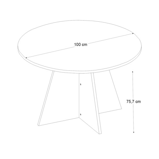 Τραπέζι Tailor Megapap χρώμα λευκό εφέ μαρμάρου Ø100x75,7εκ. Τραπέζι Tailor Megapap χρώμα λευκό εφέ μαρμάρου Ø100x75,7εκ.