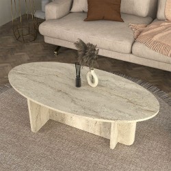 Τραπεζάκι σαλονιού Ravey Megapap χρώμα travertine 120x60x39,8εκ. Τραπεζάκι σαλονιού Ravey Megapap χρώμα travertine 120x60x39,8εκ.