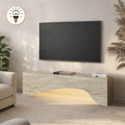 Έπιπλο τηλεόρασης Mara Megapap με LED χρώμα travertine 150x31,4x40εκ. Έπιπλο τηλεόρασης Mara Megapap με LED χρώμα travertine 150x31,4x40εκ.