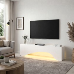 Έπιπλο τηλεόρασης Mara Megapap με LED χρώμα λευκό 150x31,4x40εκ. Έπιπλο τηλεόρασης Mara Megapap με LED χρώμα λευκό 150x31,4x40εκ.