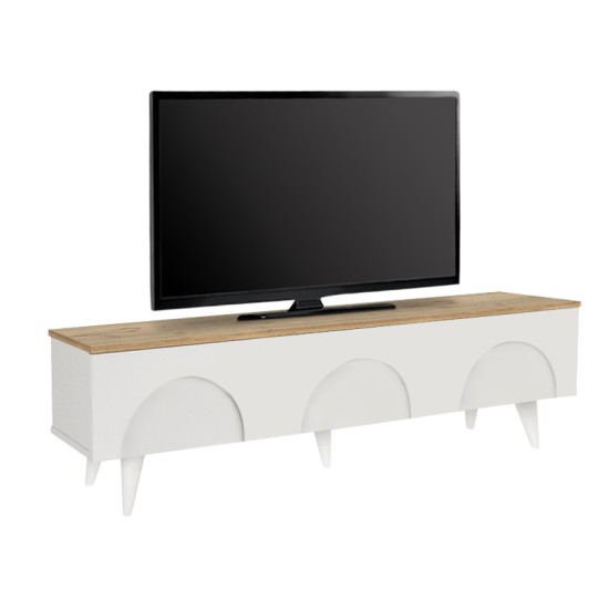 Έπιπλο τηλεόρασης Bono Megapap χρώμα λευκό - sepet oak 150x32,3x42,1εκ. Έπιπλο τηλεόρασης Bono Megapap χρώμα λευκό - sepet oak 150x32,3x42,1εκ.