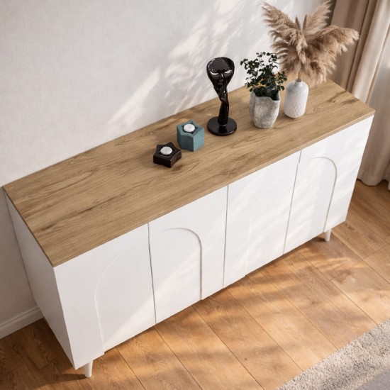 Μπουφές Bono Megapap χρώμα λευκό - sepet oak 150x45x74,6εκ. Μπουφές Bono Megapap χρώμα λευκό - sepet oak 150x45x74,6εκ.