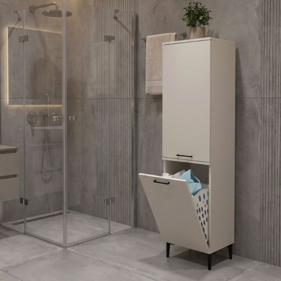 Ντουλάπι με καλάθι απλύτων Singa Megapap χρώμα sandstone 45x40x180εκ. Ντουλάπι με καλάθι απλύτων Singa Megapap χρώμα sandstone 45x40x180εκ.