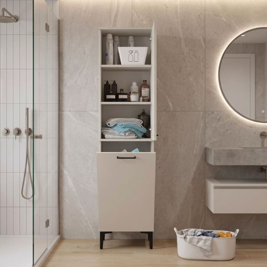 Ντουλάπι με καλάθι απλύτων Singa Megapap χρώμα sandstone 45x40x180εκ. Ντουλάπι με καλάθι απλύτων Singa Megapap χρώμα sandstone 45x40x180εκ.