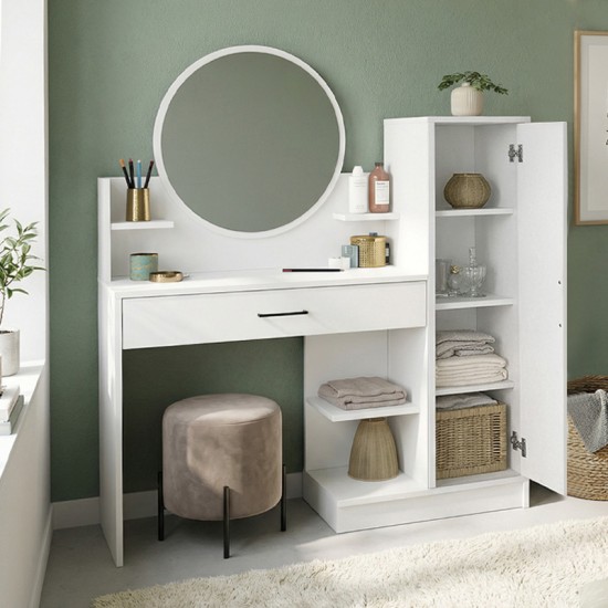 Τουαλέτα με καθρέπτη Andera Megapap χρώμα λευκό 123,9x35x144,4εκ. Τουαλέτα με καθρέπτη Andera Megapap χρώμα λευκό 123,9x35x144,4εκ.