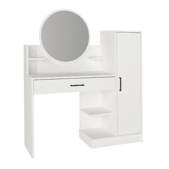 Τουαλέτα με καθρέπτη Andera Megapap χρώμα λευκό 123,9x35x144,4εκ. Τουαλέτα με καθρέπτη Andera Megapap χρώμα λευκό 123,9x35x144,4εκ.