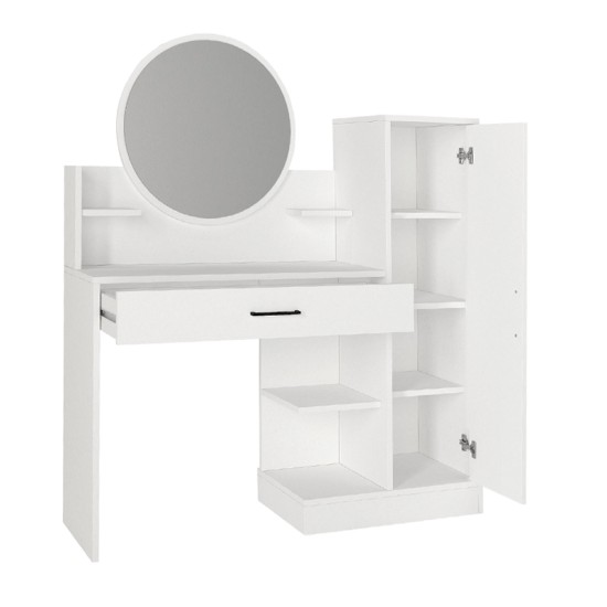 Τουαλέτα με καθρέπτη Andera Megapap χρώμα λευκό 123,9x35x144,4εκ. Τουαλέτα με καθρέπτη Andera Megapap χρώμα λευκό 123,9x35x144,4εκ.