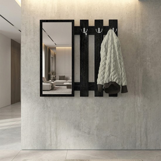 Κρεμάστρα τοίχου με καθρέπτη Folin Megapap χρώμα sencron black 90x4x90εκ. Κρεμάστρα τοίχου με καθρέπτη Folin Megapap χρώμα sencron black 90x4x90εκ.
