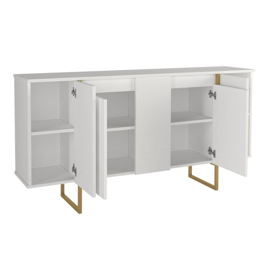 Μπουφές Orontes Megapap χρώμα λευκό - χρυσό 160x35,2x80εκ. Μπουφές Orontes Megapap χρώμα λευκό - χρυσό 160x35,2x80εκ.