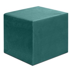 Σκαμπώ April Megapap βελούδινο χρώμα κυπαρισσί 40x40x40εκ.