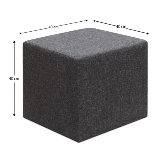 Σκαμπώ Linda Megapap υφασμάτινο χρώμα ανθρακί 40x40x40εκ.