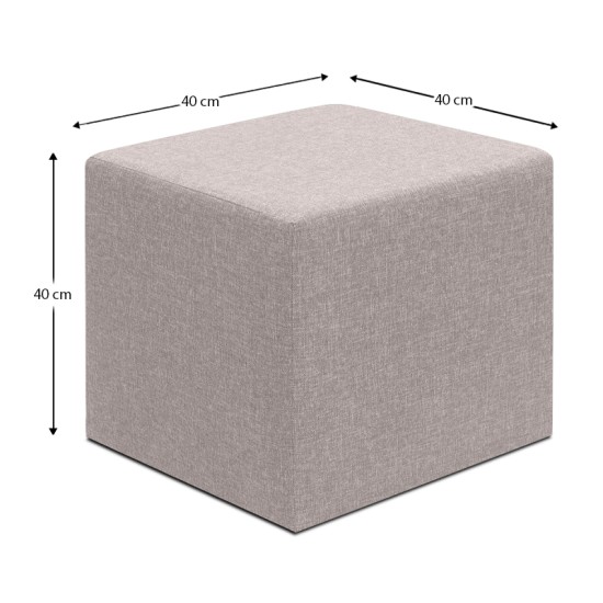 Σκαμπώ Linda Megapap υφασμάτινο χρώμα μπεζ 40x40x40εκ.