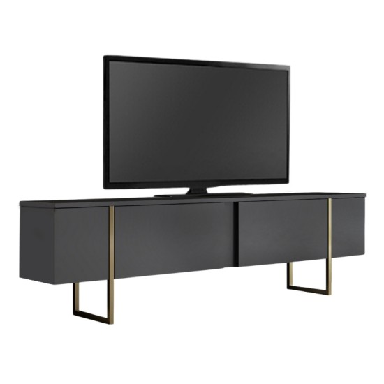 Έπιπλο τηλεόρασης Luxe Megapap χρώμα ανθρακί - χρυσό 180x30x50εκ. Έπιπλο τηλεόρασης Luxe Megapap χρώμα ανθρακί - χρυσό 180x30x50εκ.
