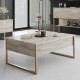 Τραπεζάκι σαλονιού Luxe Megapap χρώμα travertine - χρυσό 90x60x40εκ. Τραπεζάκι σαλονιού Luxe Megapap χρώμα travertine - χρυσό 90x60x40εκ.