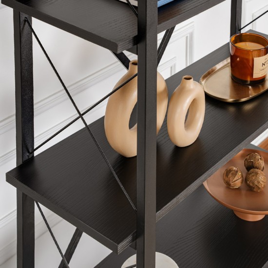 Βιβλιοθήκη Elysian Megapap χρώμα black wood 90x33,5x180εκ. Βιβλιοθήκη Elysian Megapap χρώμα black wood 90x33,5x180εκ.