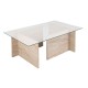 Τραπεζάκι σαλονιού Vetrino Megapap γυάλινο χρώμα travertine 105x65x40εκ. Τραπεζάκι σαλονιού Vetrino Megapap γυάλινο χρώμα travertine 105x65x40εκ.