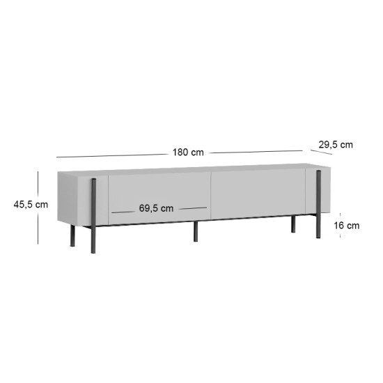 Έπιπλο τηλεόρασης Nexus Megapap χρώμα καρυδί 180x30x45,5εκ. Έπιπλο τηλεόρασης Nexus Megapap χρώμα καρυδί 180x30x45,5εκ.