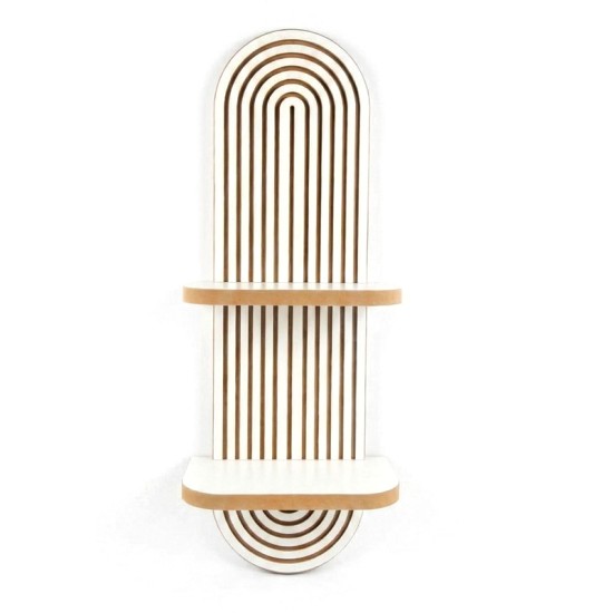 Ραφιέρα τοίχου Artwill Megapap Mdf χρώμα λευκό - oak 26x13x70εκ.