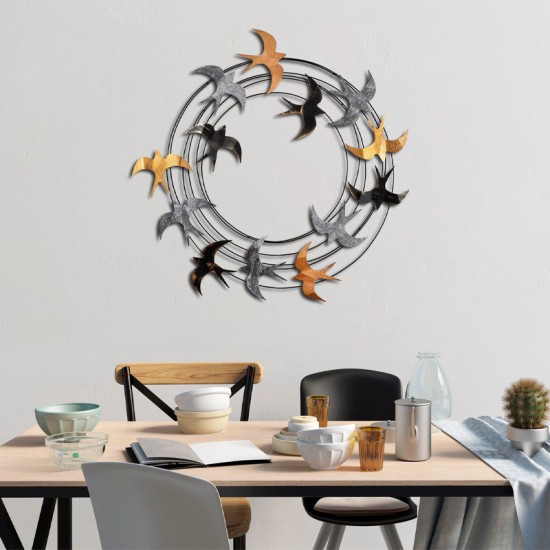 Διακοσμητικό τοίχου Spiral Flock Megapap μεταλλικό χρώμα μαύρο - bronze - ασημί 87x87εκ. Διακοσμητικό τοίχου Spiral Flock Megapap μεταλλικό χρώμα μαύρο - bronze - ασημί 87x87εκ.