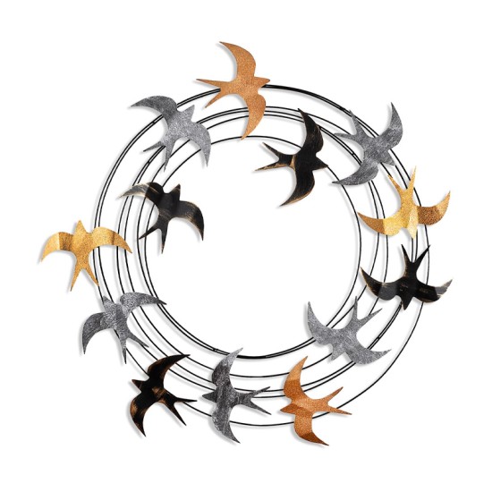 Διακοσμητικό τοίχου Spiral Flock Megapap μεταλλικό χρώμα μαύρο - bronze - ασημί 87x87εκ. Διακοσμητικό τοίχου Spiral Flock Megapap μεταλλικό χρώμα μαύρο - bronze - ασημί 87x87εκ.