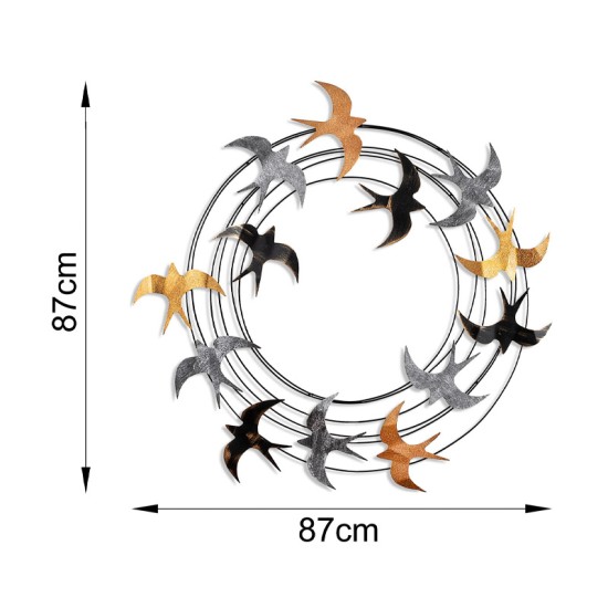 Διακοσμητικό τοίχου Spiral Flock Megapap μεταλλικό χρώμα μαύρο - bronze - ασημί 87x87εκ. Διακοσμητικό τοίχου Spiral Flock Megapap μεταλλικό χρώμα μαύρο - bronze - ασημί 87x87εκ.