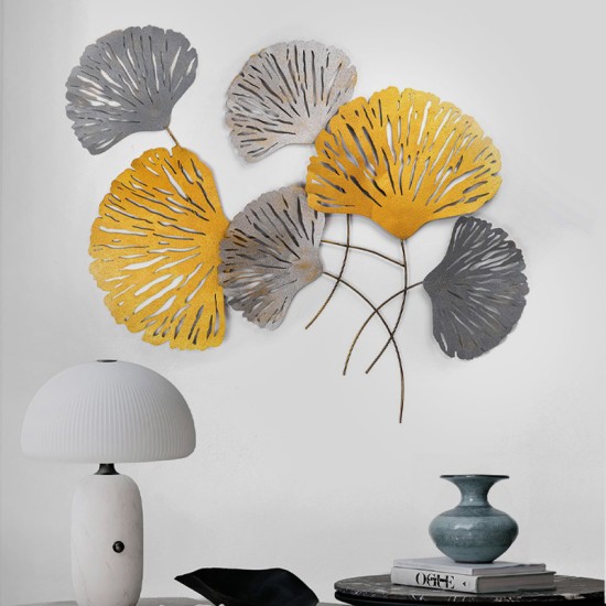 Διακοσμητικό τοίχου Metal Flower Megapap μεταλλικό χρώμα bronze - ασημί 75x100εκ.