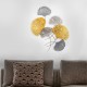 Διακοσμητικό τοίχου Metal Flower Megapap μεταλλικό χρώμα bronze - ασημί 75x100εκ.