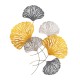 Διακοσμητικό τοίχου Metal Flower Megapap μεταλλικό χρώμα bronze - ασημί 75x100εκ.