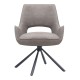 Πολυθρόνα τραπεζαρίας Alessia Megapap περιστρεφόμενη elephant grey ύφασμα - μεταλλικό μαύρο πόδι 58x66x85εκ.