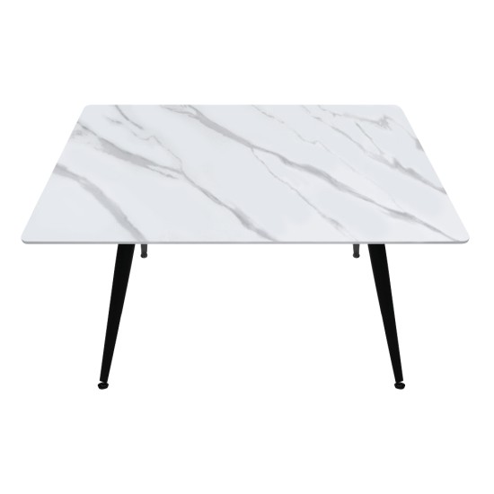 Τραπέζι Enzo Megapap sintered stone - μέταλλο χρώμα λευκό εφέ μαρμάρου - μαύρο 120x70x77εκ. Τραπέζι Enzo Megapap sintered stone - μέταλλο χρώμα λευκό εφέ μαρμάρου - μαύρο 120x70x77εκ.