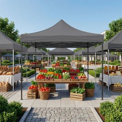 Κιόσκι - Gazebo Bari Megapap πτυσσόμενο μεταλλικός σκελετός - αδιάβροχο ύφασμα χρώμα γκρι 3x3x3,10m. Κιόσκι - Gazebo Bari Megapap πτυσσόμενο μεταλλικός σκελετός - αδιάβροχο ύφασμα χρώμα γκρι 3x3x3,10m.