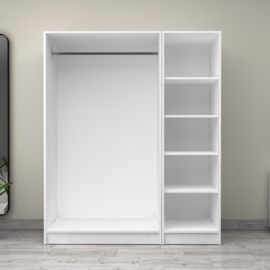 Ντουλάπα ρούχων Victoria Megapap τρίφυλλη χρώμα λευκό 150x60x181εκ. Ντουλάπα ρούχων Victoria Megapap τρίφυλλη χρώμα λευκό 150x60x181εκ.