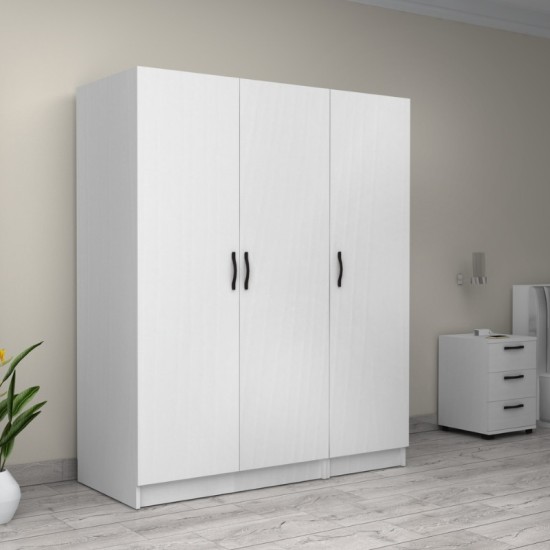 Ντουλάπα ρούχων Victoria Megapap τρίφυλλη χρώμα λευκό 150x60x181εκ. Ντουλάπα ρούχων Victoria Megapap τρίφυλλη χρώμα λευκό 150x60x181εκ.